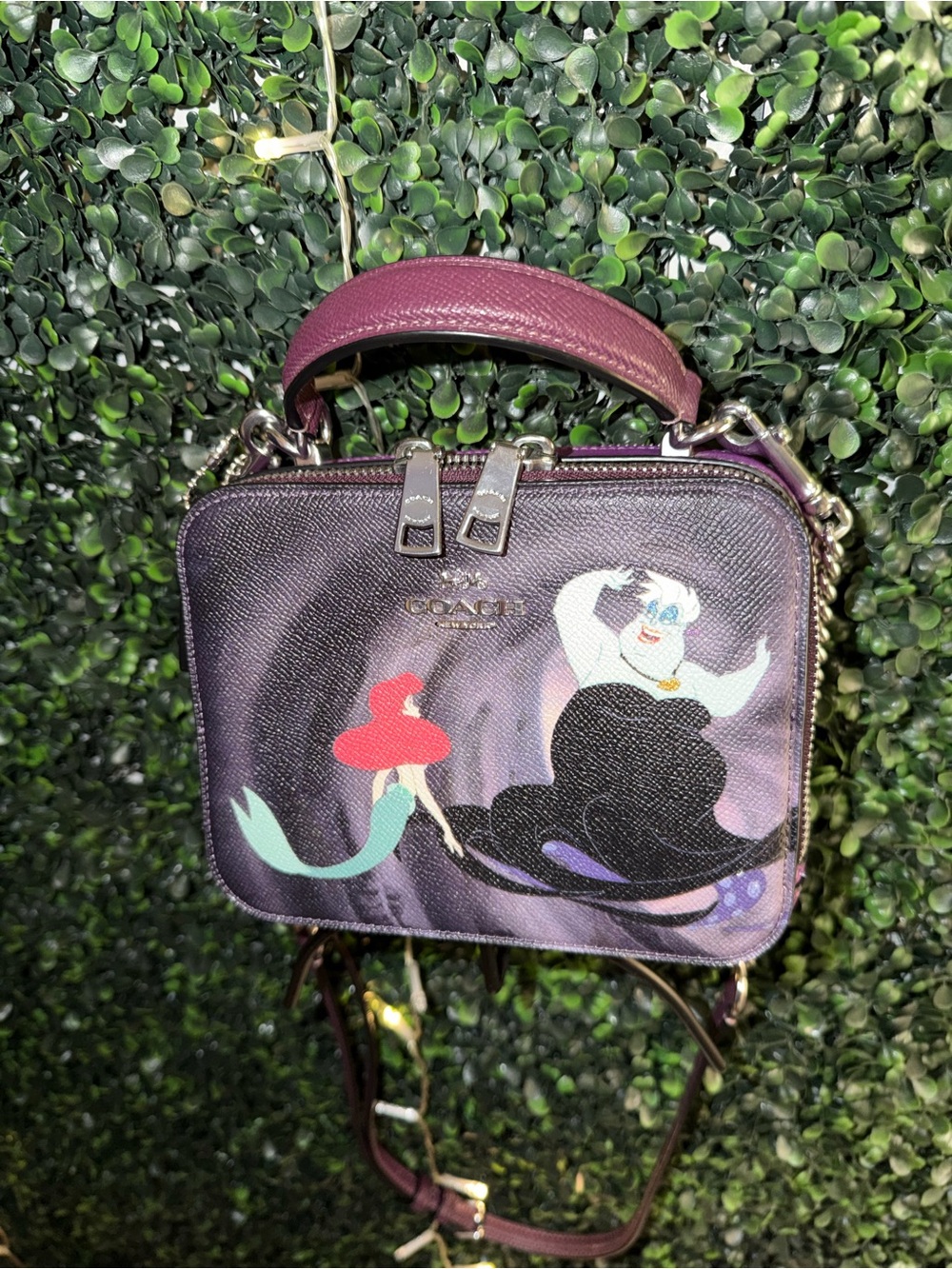 Coach Purple Ariel & Ursula Canvas Crossbody Bag